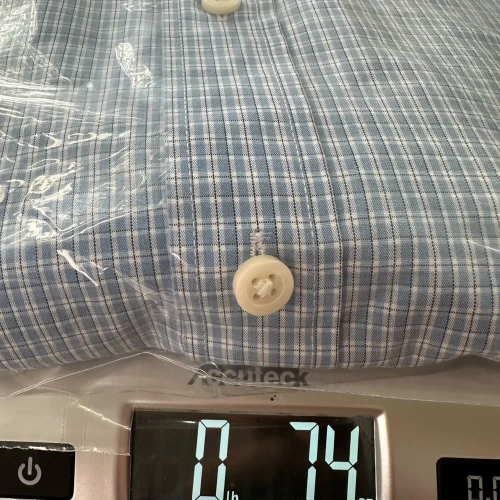 J.Crew Shirt Men's L Slim Fit Blue White Grey Plaid Button Up Long Sleeve Casual